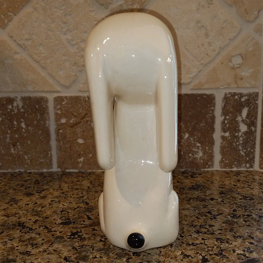 Vintage Snoopy Figurine Peanuts Ceramic Hand Painted Mold Glazed Black White - Picture 3 of 7